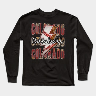 Graphic Baseball Colorado Proud Name Team Vintage Long Sleeve T-Shirt